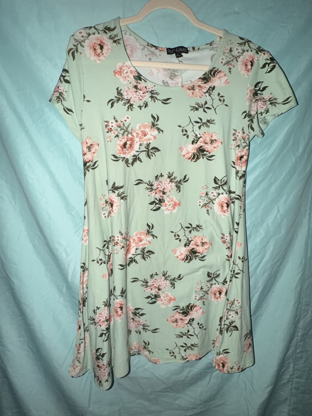 RUE 21 Mint Green Floral Short-Sleeve Dress